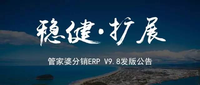 管家婆分销ERP V9.8，为你而来！