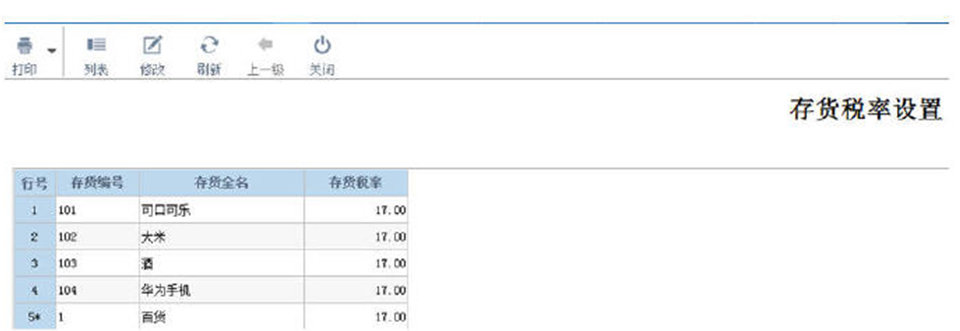 商品单独设置存货税率—管家婆财贸CS、财贸C系列、工贸T系列、工贸Ｐ系列