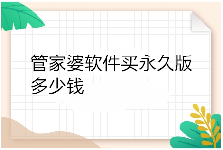 管家婆软件买永久版多少钱