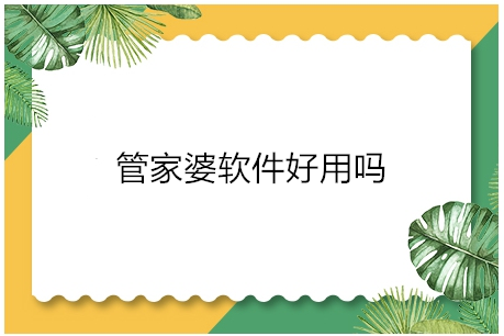 管家婆软件好用吗